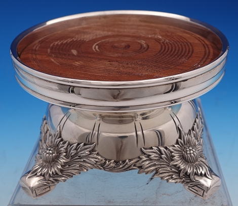 Wine Coaster w/ wood insert wt. w/o wood 17.8ozt 3